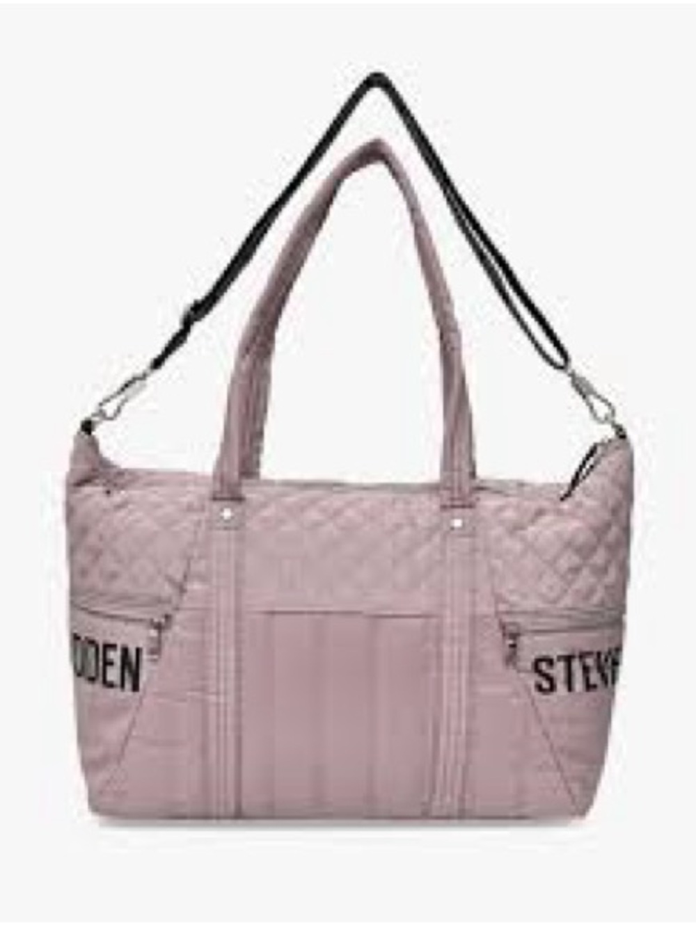 Steve Madden Quilted Dusty Pink Tote with Detachable Strap